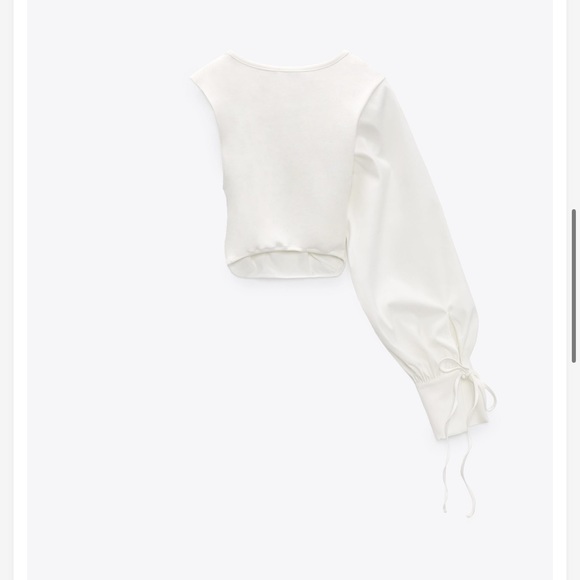 Zara white top with one sleeve - Picture 6 of 6